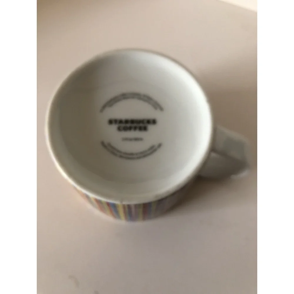 Starbucks Coffee Mug‎ Cup Rainbow Vertical Micro Stripe Tea Modern Pride 2008